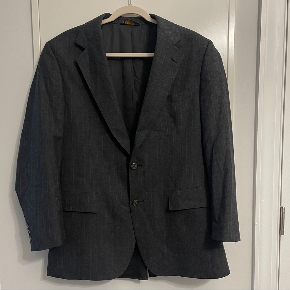 Brooks Brothers Dark Grey Charcoal Pinstripe Blazer